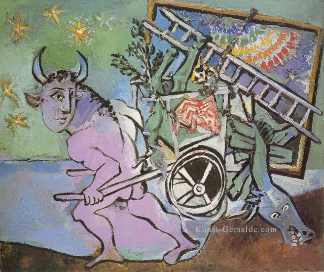 Minotaure tirant une charette 1936 kubistisch Ölgemälde